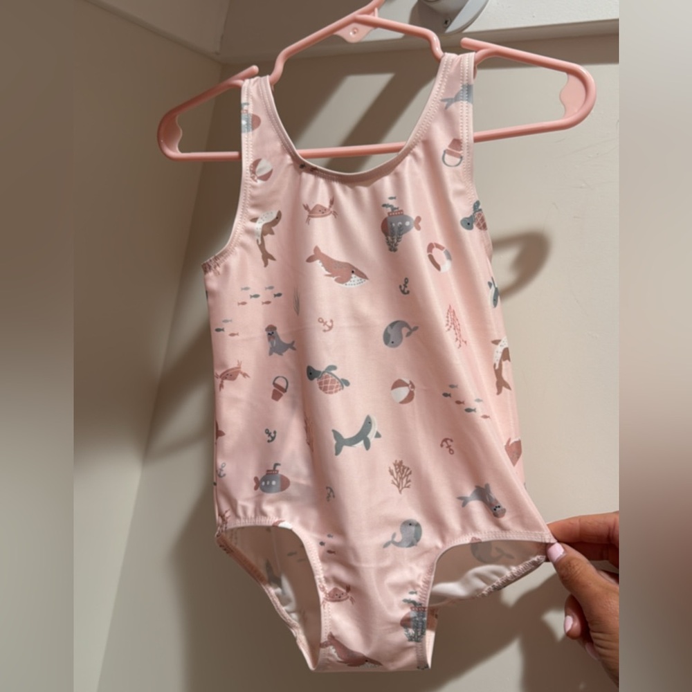 Pink H&M Whale Print Swimsuit